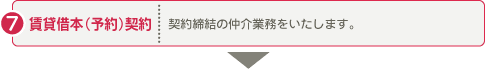 賃貸借本（予約）契約：契約締結の仲介業務をいたします。